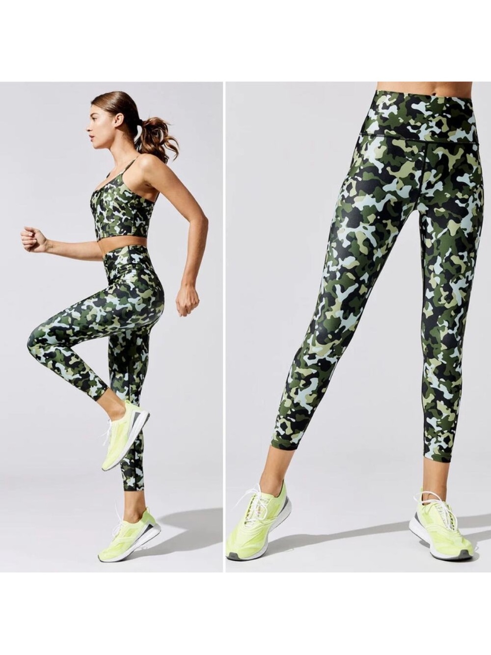 Carbon38 Refreshing Camo Printed High Rise 7/8 Leggings Size Medium